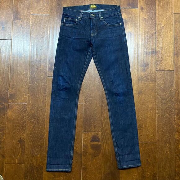 Brave Star Selvedge Skinny Japanese Raw Denim Blue Jeans USA Made Men's 30 x 34 - Picture 4 of 14